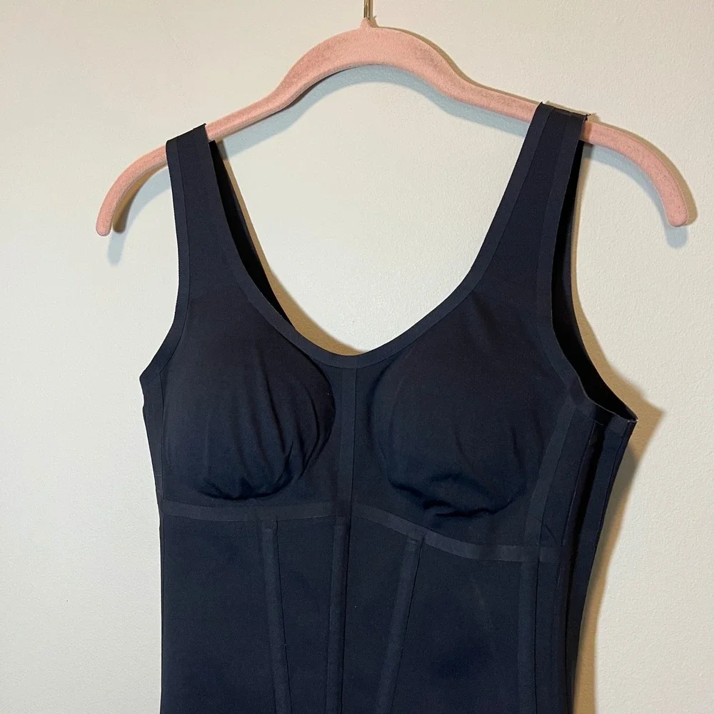 Honeylove Women's Tank Bodysuit Black Shapewear Medium Smoothing